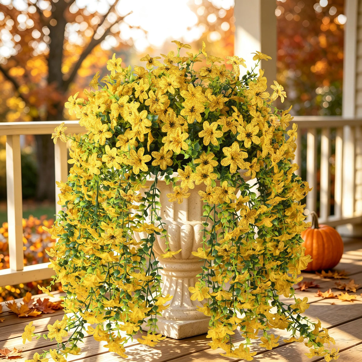 Artificial Fall Flowers for Decoration Fake Hanging Flowers Outdoors Decor