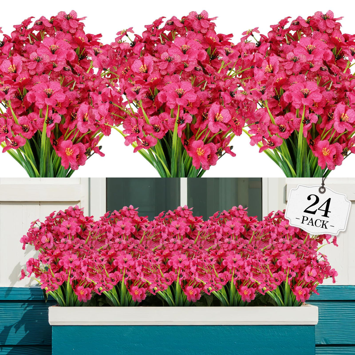 AGIRL Artificial Flowers Outdoor UV Resistant Fake Plant Garden Patio Decor